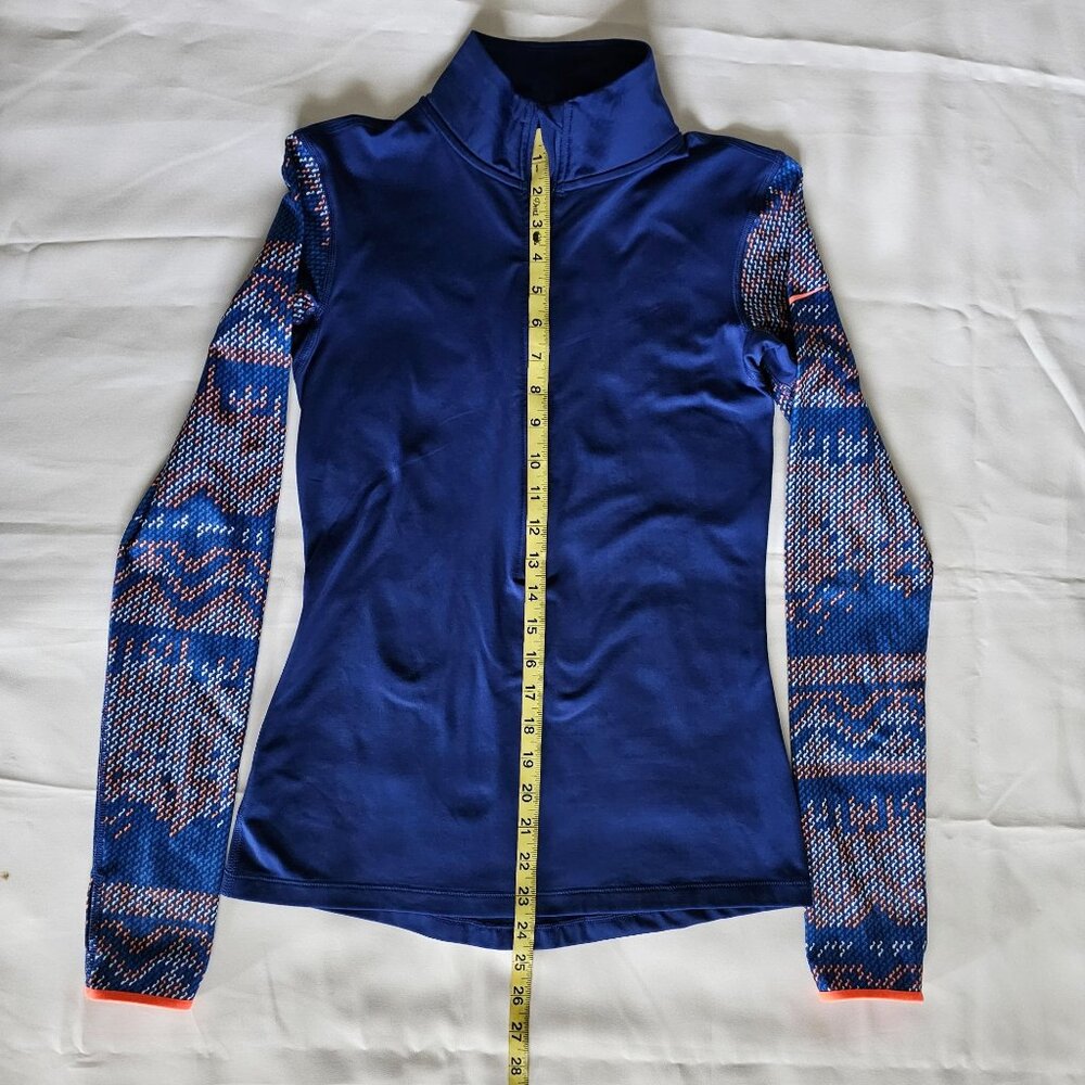 Nike Pro Women's Blue Hyperwarm Nordic Court Half-Zip Training Shirt Size Small - Picture 11 of 11